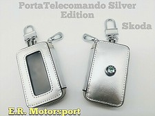 PortaTelecomando in Ecopelle SILVER Series Logo Metallico SK