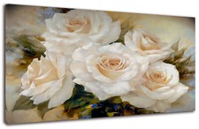 Quadro Moderno Rose Classiche Fiori Vintage Arredamento Casa Arte Stampa su Tela