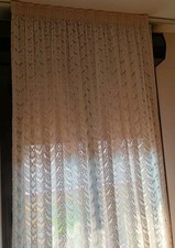 Tenda In Pizzo Pesante Bianco Crema Vintage Country Shabby