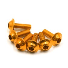 6PCS M6 x 20mm Gold Hexagon
