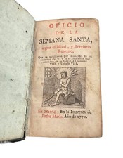 Oficio de la semana santa según el misal y breviario romano 1770 Pedro Marin