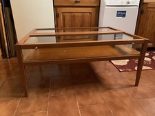 tavolino salotto legno e cristallo