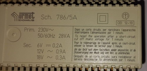 Urmet 786 alimentatore - 786/5a,