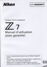 NIKON MANUALE D'USO  NIKON Z7, NUOVO, FRANCESE , 247 PAGINE 10X15CM