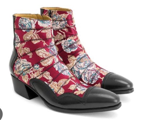 Stivale jacquard rosso - ,