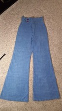 Vintage Denim 29" campane elefante razzi 13,5" cerniera marchio rialzo BELLO hippy