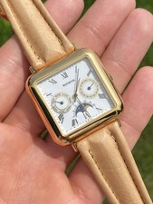 Orologio Watch Reporter Swiss Moonphase Quartz Vintage Square