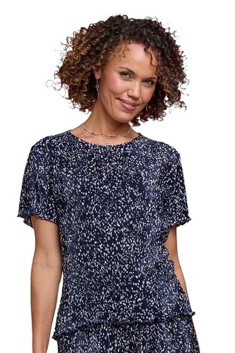 Top donna plissettato con