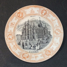 1878 Piatto Da Collezione MILANO IL DUOMO Soc. Ceramiche Richard- Serie  CITTA'