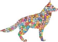 sticker adesivi adesivo moto auto peace and love fiore cane pastore tedesco