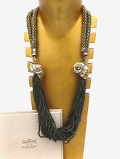 COLLANA LUNGA DI PREGIO REALIZZATA CON GIADA  HEISHI ,  CONGHIGLIA E RASO