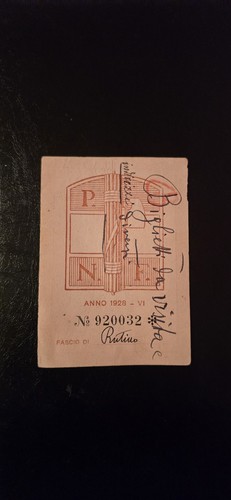 Tessera 1930 partito - [tessera],