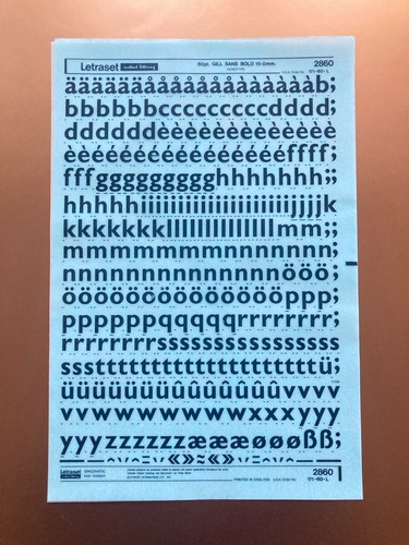 Letraset 2860 transfer lettere - letraset,