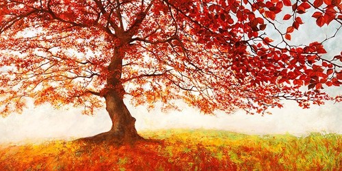 Quadro bosco albero foglie - quadro,