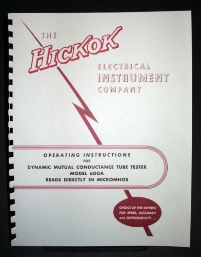 Hickok 600a 600 tester per - hickok,