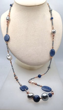 CIANITE PERLE EMATITE COLLANA