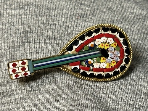 Spilla mandolino micro mosaico
