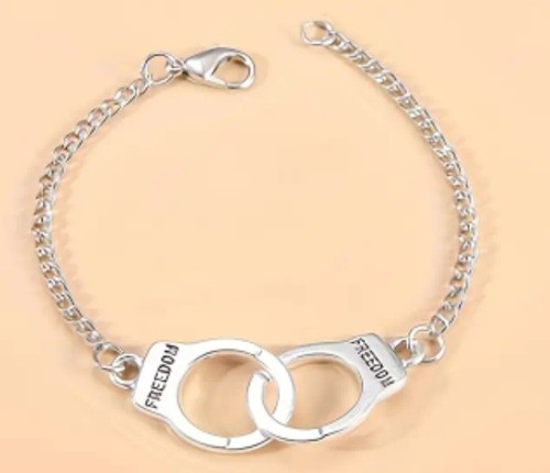 Bracciale manette acciaio - in,