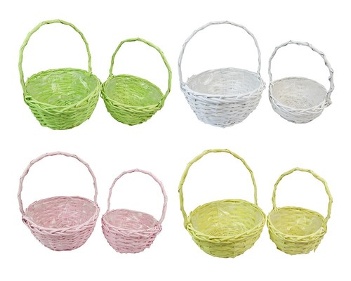 Cesto pastelcolor basso con - cesto,