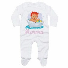 Tutina neonata personalizzata con nome bimba con paperelle