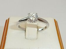 Donna Anello solitario in oro bianco con zaffiro a taglio brillante da 0,75 ct