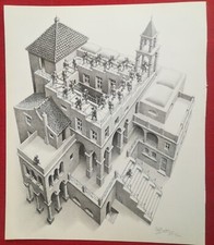 UN POSTER ESTRATTO DAL RARO VOLUME FOTOGRAFICO LE MAGICHE VISIONI DI M.C. ESCHER