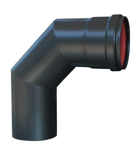 Gomito curva nero opaco - curva, 90°