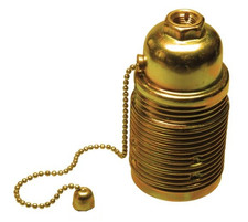 Portalampada metallico filettato E27 con interruttore a catenella