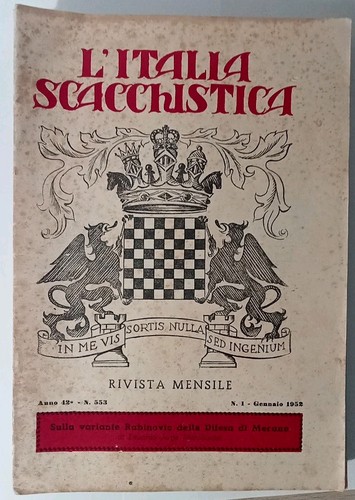 Italia scacchistica 1952 - 1952,