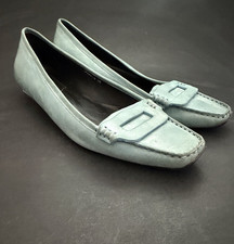 Mocassini donna Roger Vivier blu chiaro in pelle nabuk con fibbia EU 38/US 8