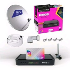 KIT-SATELLITARE HD 4K TIVÙSAT+DECODER HD 4K+PARABOLA 45CM+LNB2 USCITE+20MT+ SUPP