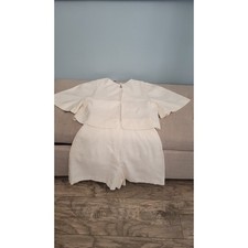 Tuta corta Club Monaco in lino bianco taglia 0 nuova con etichetta