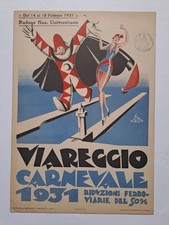 UBERTO BONETTI Carnevale di Viareggio locandina pubblicitaria cartonata 1931