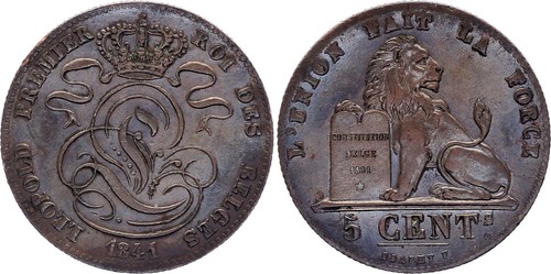 Belgique centimes léopold - 5,
