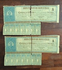 DEBITO PUBBLICO DEL REGNO D'ITALIA 3% CERTIFICATO AL PORTATORE CEDOLE LIRE 3