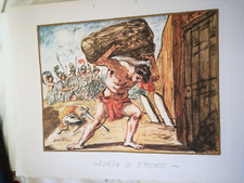 Arte G.de Chirico Litografia colorata edizione delfino Iliade cm 45x35