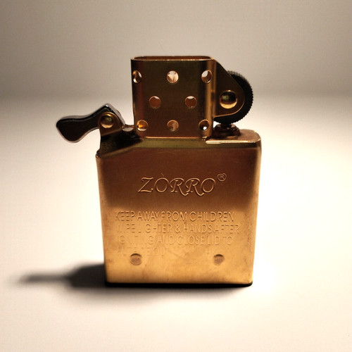Zorro brass petrol - brass, lighter