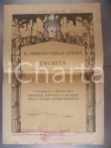 1921 roma attestato - attestato, luigi