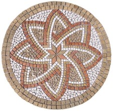 Rosoni D 80 CM rosone mosaico tondo in marmo Travertino Noce Rosso su rete