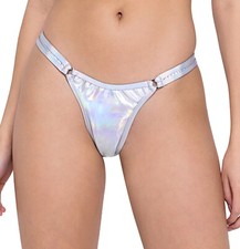 NUOVO sexy ROMA olografico OLOGRAMMA iridescente O-RING perizoma BIKINI slip PANTY