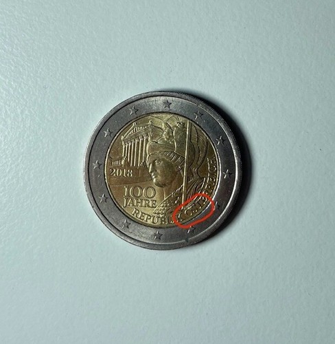 Minting error euro coin - €,