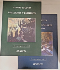 LOTTO 2x SEGOVIA - PRELUDIOS Y ESTUDIOS Per chitarra VOL. 1 e 2 BERBEN SPARTITI