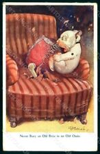 Artista firmato Studdy Bonzo cane Bulldog francese s. 1067 ANGOLO SGUALCITO pc HR1016