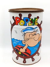 BRACCIO DI FERRO , BIDONE CONTENITORE  LATTA vintage 80'