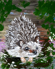 Dipinto ad olio riccio spine