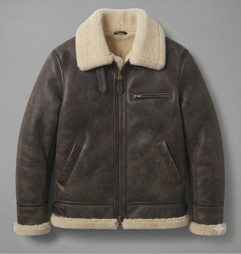 Bomber uomo marrone shearling