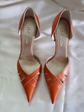 SCARPA DECOLTÉ ARANCIONE  ORO n.37  PELLE, CUOIO  MADE ITALY