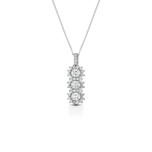 Collana trilogy oro bianco - collana, in