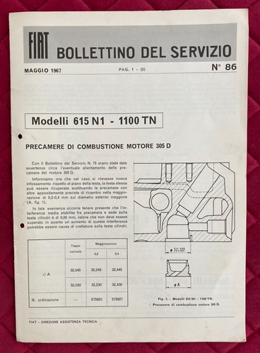 Fiat bollettino del servizio - bollettino,