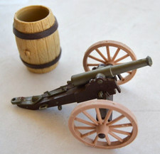 Cannone + barile, soldatini anni '60, 1960 ca., senza marca